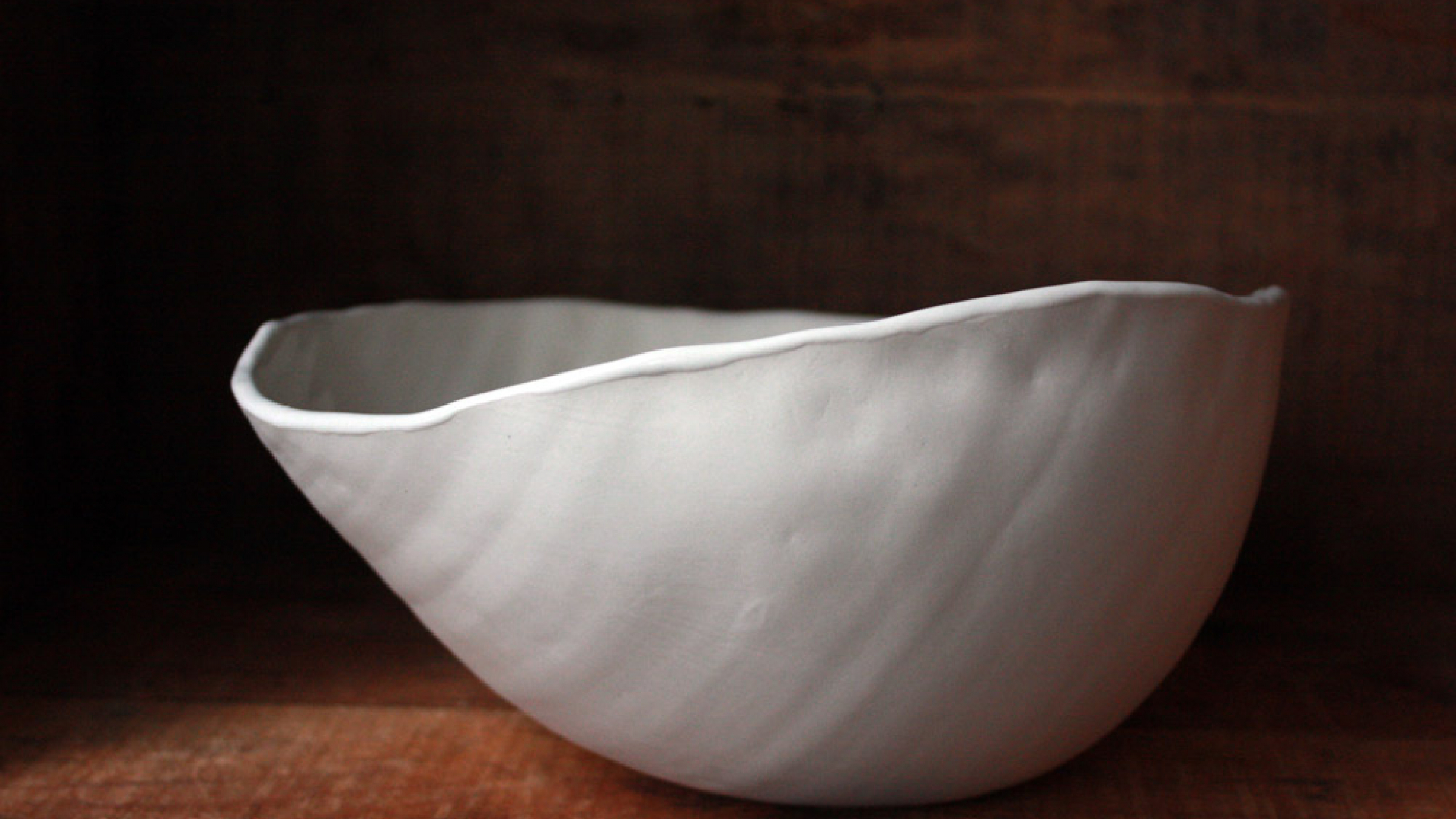 Egg Bowl, wheel thrown and sculpted porcelain, 2011.