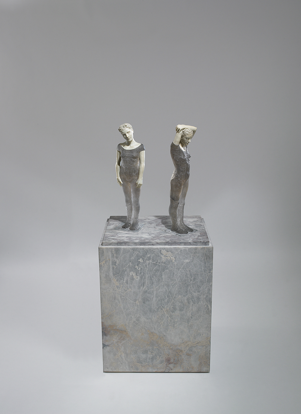 Grey Figures, 2000: Nicholas Africano. Cast leaded glass, hand-painted marble base. Photo: David Behl, 2012