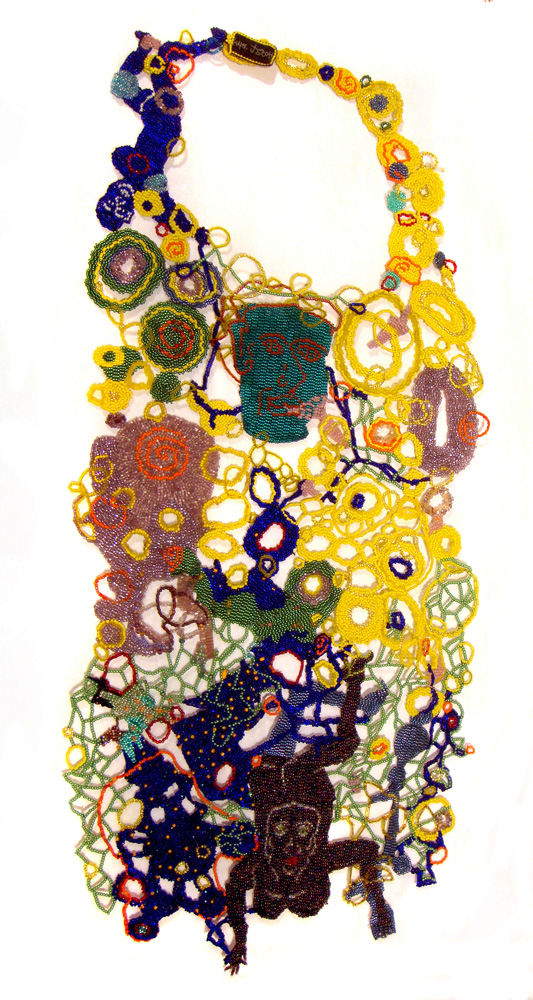 Bib Neckpiece, 2009: Woven glass beads; Courtesy of Mobilia Gallery