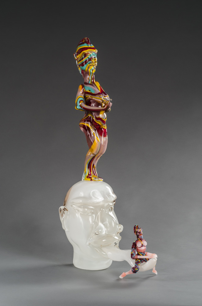 White Tongue, 2013: Hand-blown Murano glass processes with beads and thread; Courtesy of Goya Contemporary; Photographer: Michael Koryta