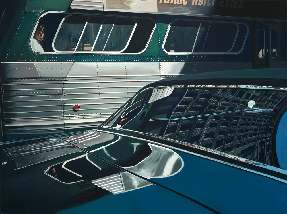 Bus with Reflection of the Flatiron Building (1966-1967): Oil on canvas 36 x 48 in. Private collection Photo by Luc Demers