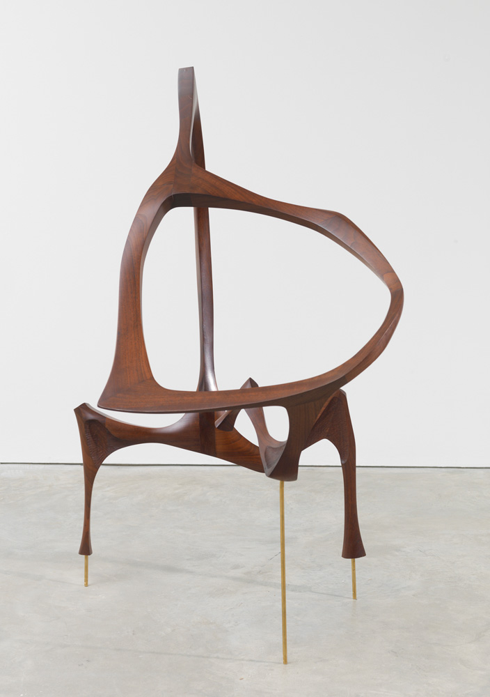 Walnut Sculpture, 1958-59: Walnut, brass pins<br> 55 1/2 x 42 in. (141 x 106.7 cm)<br> Courtesy of Friedman Benda, New York, NY<br> Photo courtesy of Friedman Benda and the artist; Photo by Adam Reich Photography