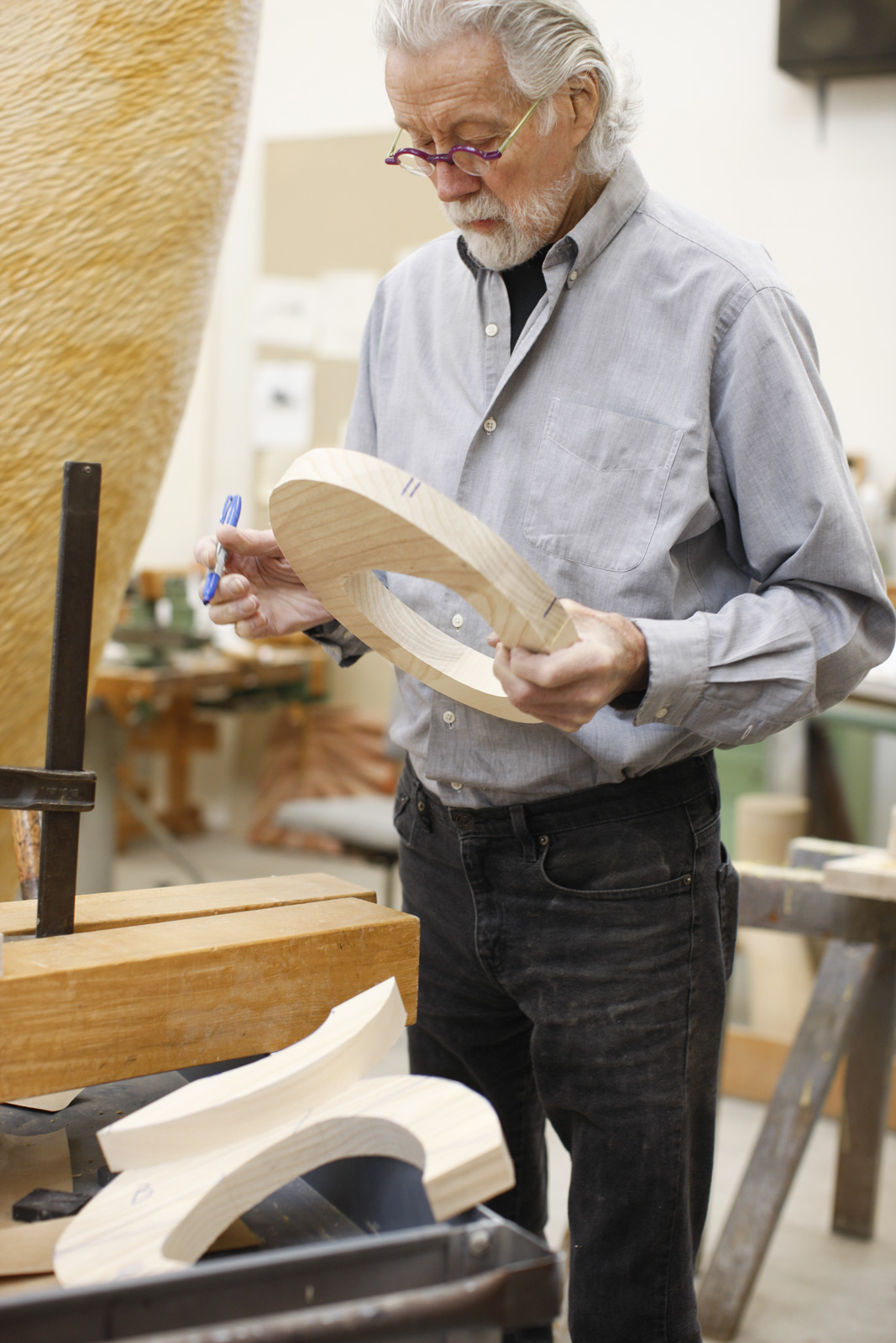 Wendell Castle in his studio  